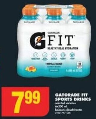 No Frills GATORADE FIT SPORTS DRINKS 6 x 500ml offer