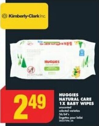 No Frills HUGGIES NATURAL CARE 1X BABY WIPES offer