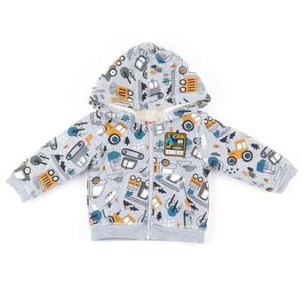 Giant Tiger Monkey bars infant boy's printed zip up sherpa hoodie with front pockets offer