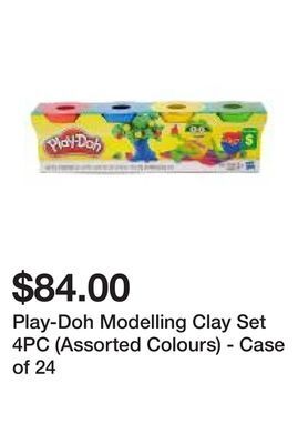 Dollarama Play-doh modelling clay set 4pc (assorted colours) - case of 24 offer