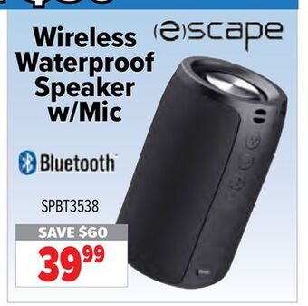 2001 Audio Video Escape wireless waterproof speaker w/mic offer