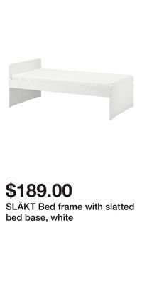 IKEA Släkt bed frame with slatted bed base, white offer