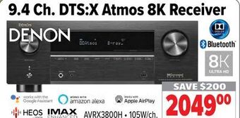 2001 Audio Video Denon 9.4 ch. dts:x atmos 8k receiver offer