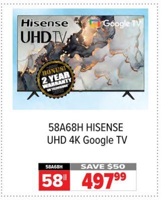 2001 Audio Video Hisense uhd 4k google tv offer