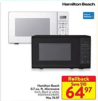 Walmart Hamilton Beach 0.7 cu. ft. Microwave offer