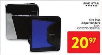 Walmart Five Star Zipper Binders offer