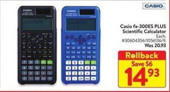 Walmart Casio fx-300ES PLUS Scientific Calculator offer
