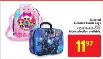 Walmart selected Licensed Lunch Bags offer