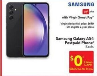 Walmart Samsung Galaxy A54 Postpaid Phone offer