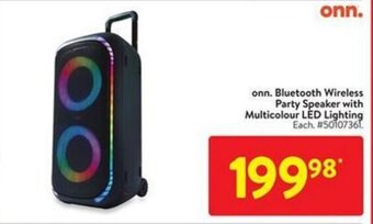 Walmart Bluetooth Wireless Party Speaker with Multicolour LED Lighting offer