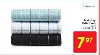Walmart Mainstays Bath Towels offer