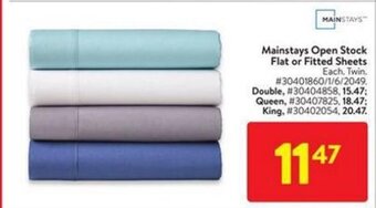Walmart Mainstays Open Stock Flat or Fitted Sheets offer