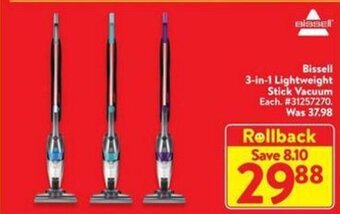 Walmart Bissell 3-in-1 Lightweight Stick Vacuum offer