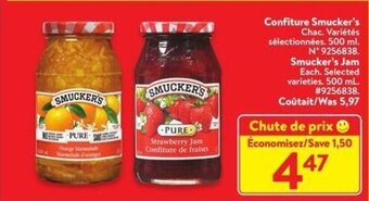 Walmart Smucker's Jam 500 mL offer