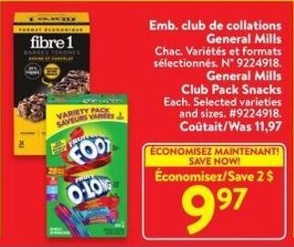 Walmart General Mills Club Pack Snacks offer