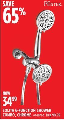 Canadian Tire Pfister solita 6-function shower combo, chrome offer