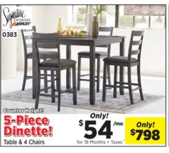 Surplus Furniture Bridson gray counter height 5pc table set offer