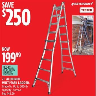 Canadian Tire Mastercraft 21' aluminum multi-task ladder offer
