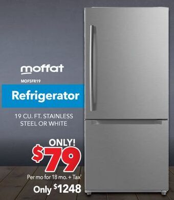 Surplus Furniture Moffat stainless steel 19 cu ft refrigerator with drawer offer