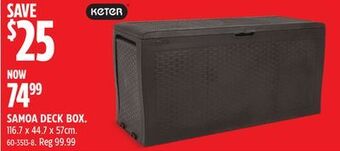Canadian Tire Keter samoa deck box offer
