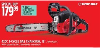 Canadian Tire Troy-bilt 42cc 2-cycle gas chainsaw, 18 offer
