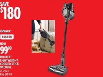 Canadian Tire Shark rocket lightweight corded stick vacuum offer