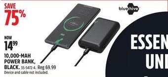 Canadian Tire Bluehive 10,000-mah power bank, black offer