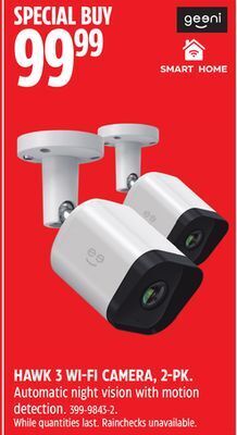 Canadian Tire Geeni hawk 3 wi-fi camera, 2-pk offer