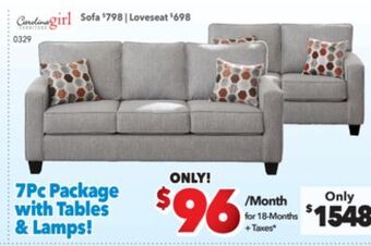 Surplus Furniture Chennay silver sofa & loveseat offer