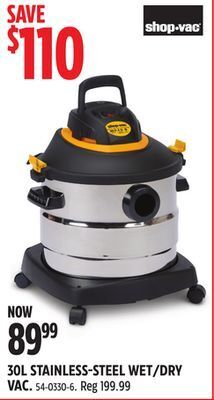 Canadian Tire Shop-vac 30l stainless-steel wet/dry vac offer