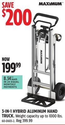 Canadian Tire Maximum 3-in-1 hybrid aluminum hand truck offer