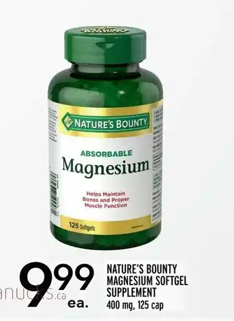Metro Nature's Bounty Magnesium Softgel Supplement offer