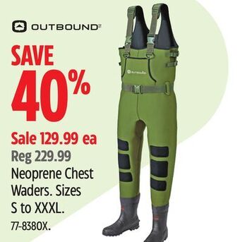 Canadian Tire Outbound neoprene chest waders offer