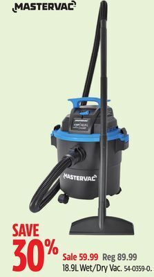 Canadian Tire Mastervac 18.9l wet/dry vac offer