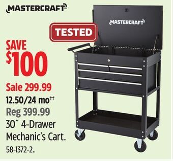 Canadian Tire Mastercraft 30 4-drawer mechanic's cart offer