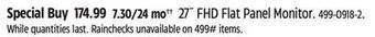 Canadian Tire 27˝ fhd flat panel monitor offer