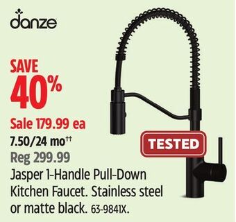 Canadian Tire Danze jasper 1-handle pull-down kitchen faucet offer