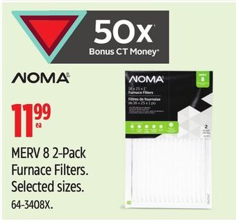 Canadian Tire Noma merv 8 2-pack furnace filters offer