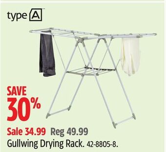 Canadian Tire Type a gullwing drying rack offer