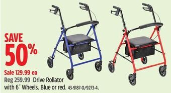 Canadian Tire Drive rollator with 6˝ wheels offer