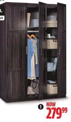 Canadian Tire Sauder 3-door wardrobe cinnamon offer