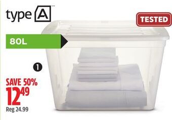 Canadian Tire Type a clear tote offer