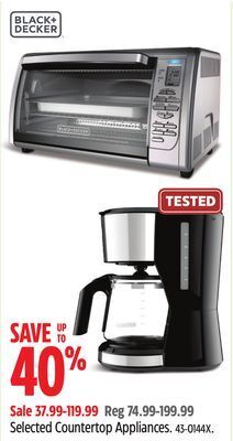 Canadian Tire Selected black & decker countertop appliances offer