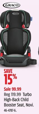 Canadian Tire Graco turbo high-back child booster seat, novi offer