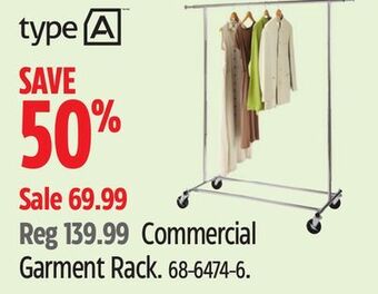 Canadian Tire Type a commercial garment rack offer
