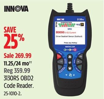 Canadian Tire Innova 3130rs obd2 code reader offer