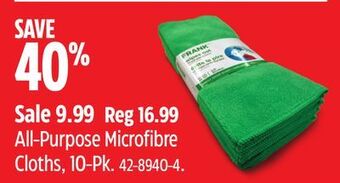 Canadian Tire Frank all-purpose microfibre cloths, 10-pk offer