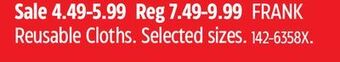 Canadian Tire Frank reusable cloths offer