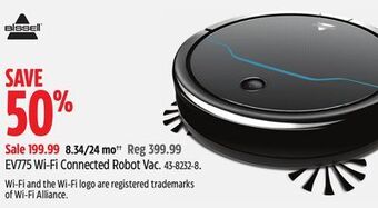 Canadian Tire Bissell ev775 wi-fi connected robot vac offer