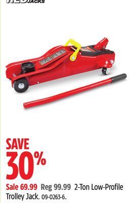 Canadian Tire Big red 2-ton low-profile trolley jack offer